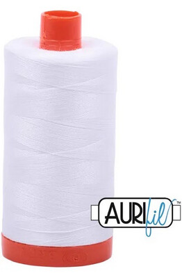 Aurifil 50 Weight Thread - White - 1300m - 2021 - F4
