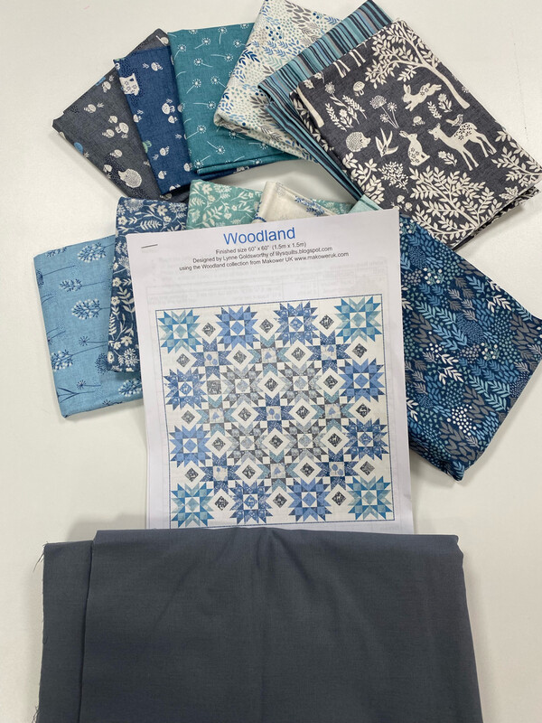 Woodland Quilt Kit Measuring 60 Inches Square - School Grey Background
