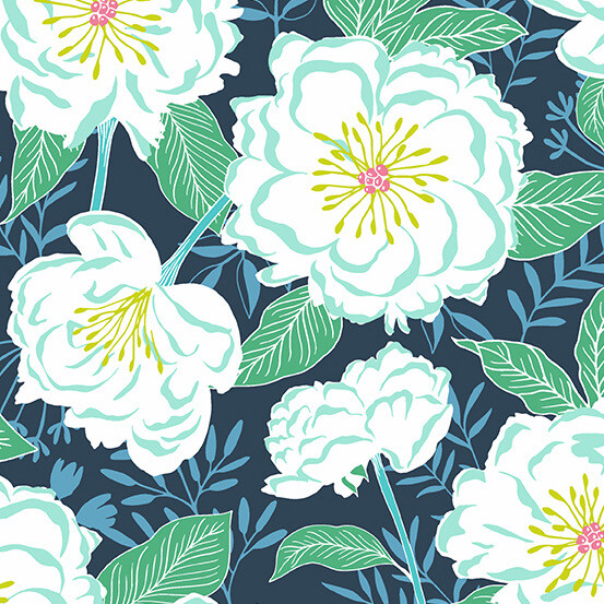 Andover - 9992-B - Patty Sloniger- Fauna & Flora - Camelias - Shadow - Long Quarter (Width of Fabric By 25cm) - R2