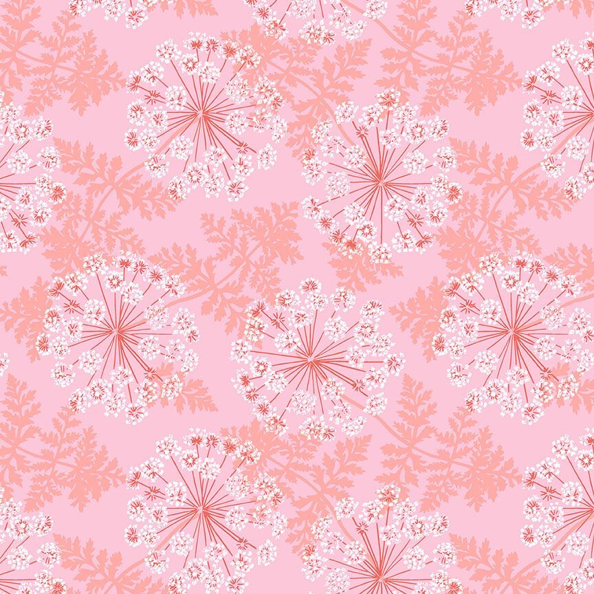 Andover - 9994-E - Patty Sloniger- Fauna & Flora - Wild Carrots - Pink - Long Quarter (Width of Fabric By 25cm) - R2