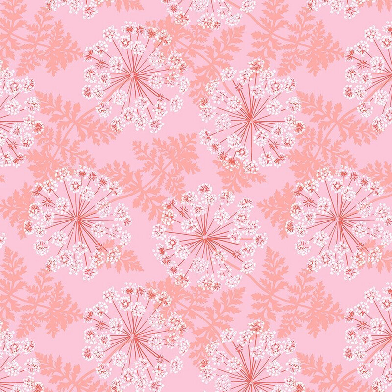 Andover - 9994-E - Patty Sloniger- Fauna & Flora - Wild Carrots - Pink - Long Quarter (Width of Fabric By 25cm) - R2