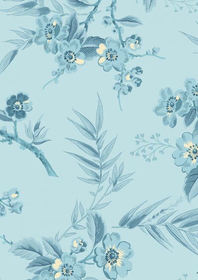 Andover Fabrics - Edyta Sitar - Bouquet- Pale Blue - 8822-W - R1