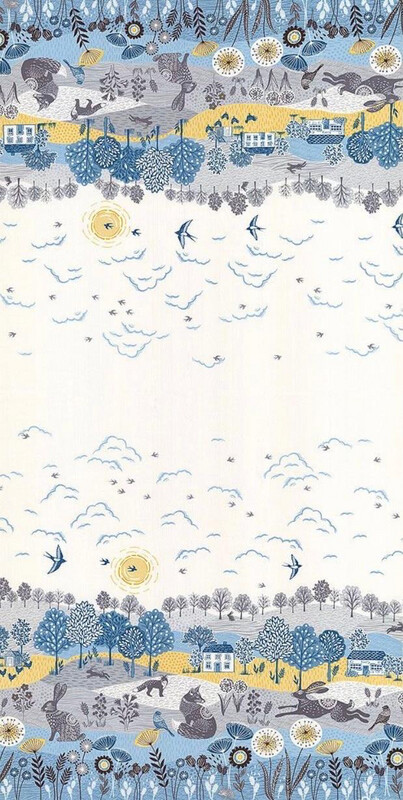 Makower - Woodland - 2166-1 - Double Border - 25cm Cut By Width Of Fabric - R2