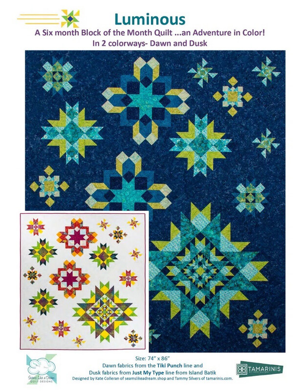 Luminous Block Of The Month Quilt Pattern - Tamarinis - C2.1