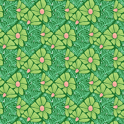 Andover - Moonlit Garden - Patty Sloniger - Pressed Flower - Minty - 507-G (Width of Fabric By 25cm) - W00.4