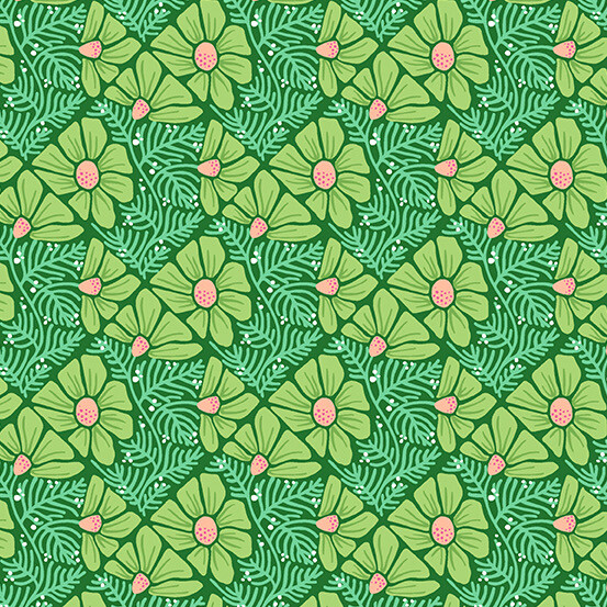 Andover - Moonlit Garden - Patty Sloniger - Pressed Flower - Minty - 507-G (Width of Fabric By 25cm) - W00.2