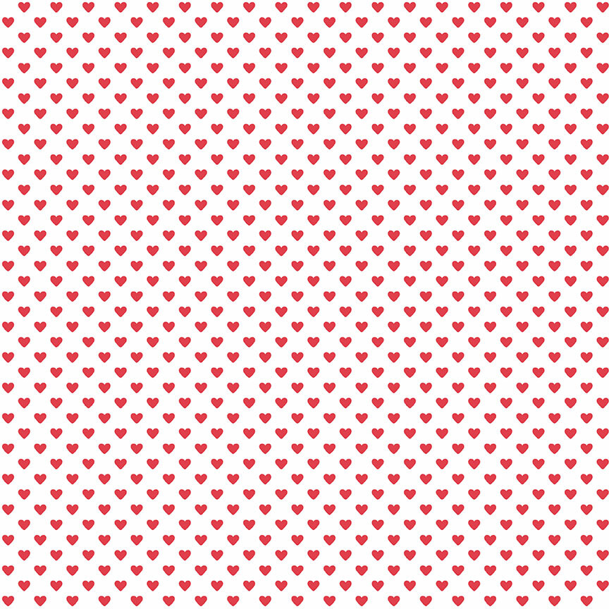 Andover - Hearts - White Background Red Hearts - 9149-R1 (Width of Fabric By 25cm) - W00.5