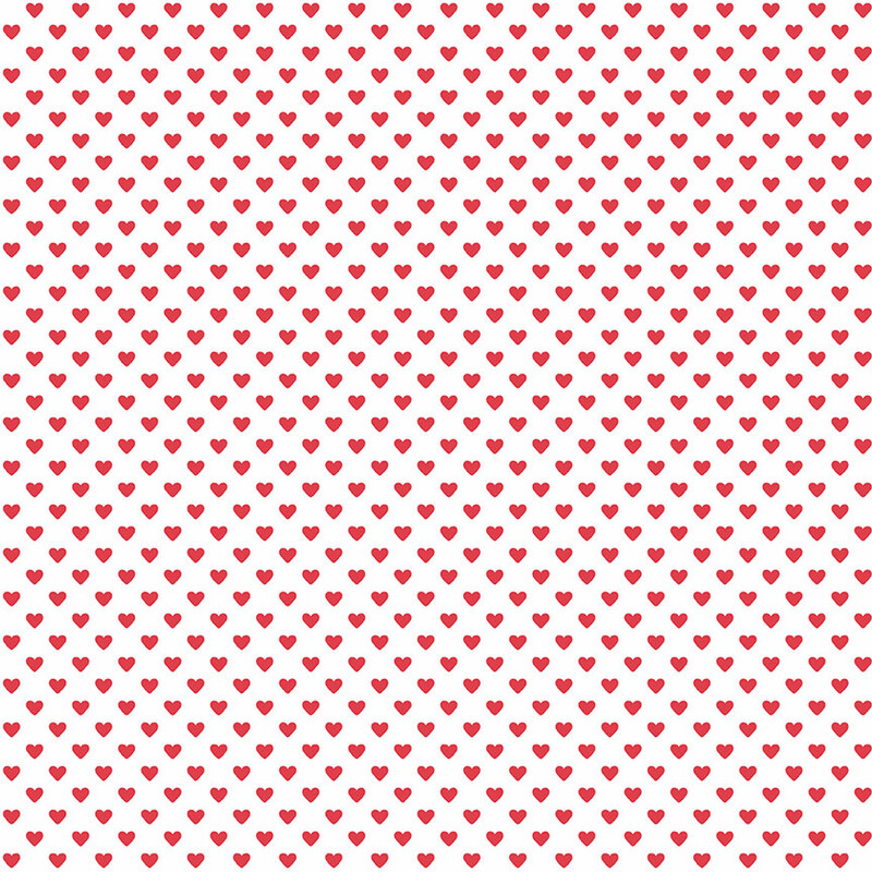 Andover - Hearts - White Background Red Hearts - 9149-R1 (Width of Fabric By 25cm) - W00.5