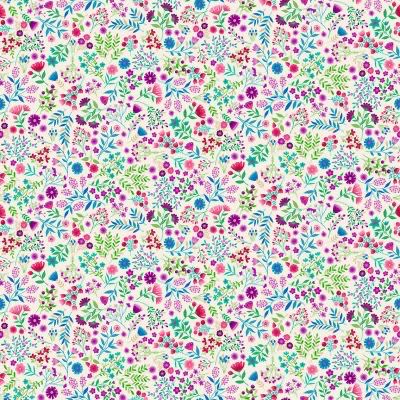 Makower - Jaipur - Flowers - Cream - 2563-Q - W01.2