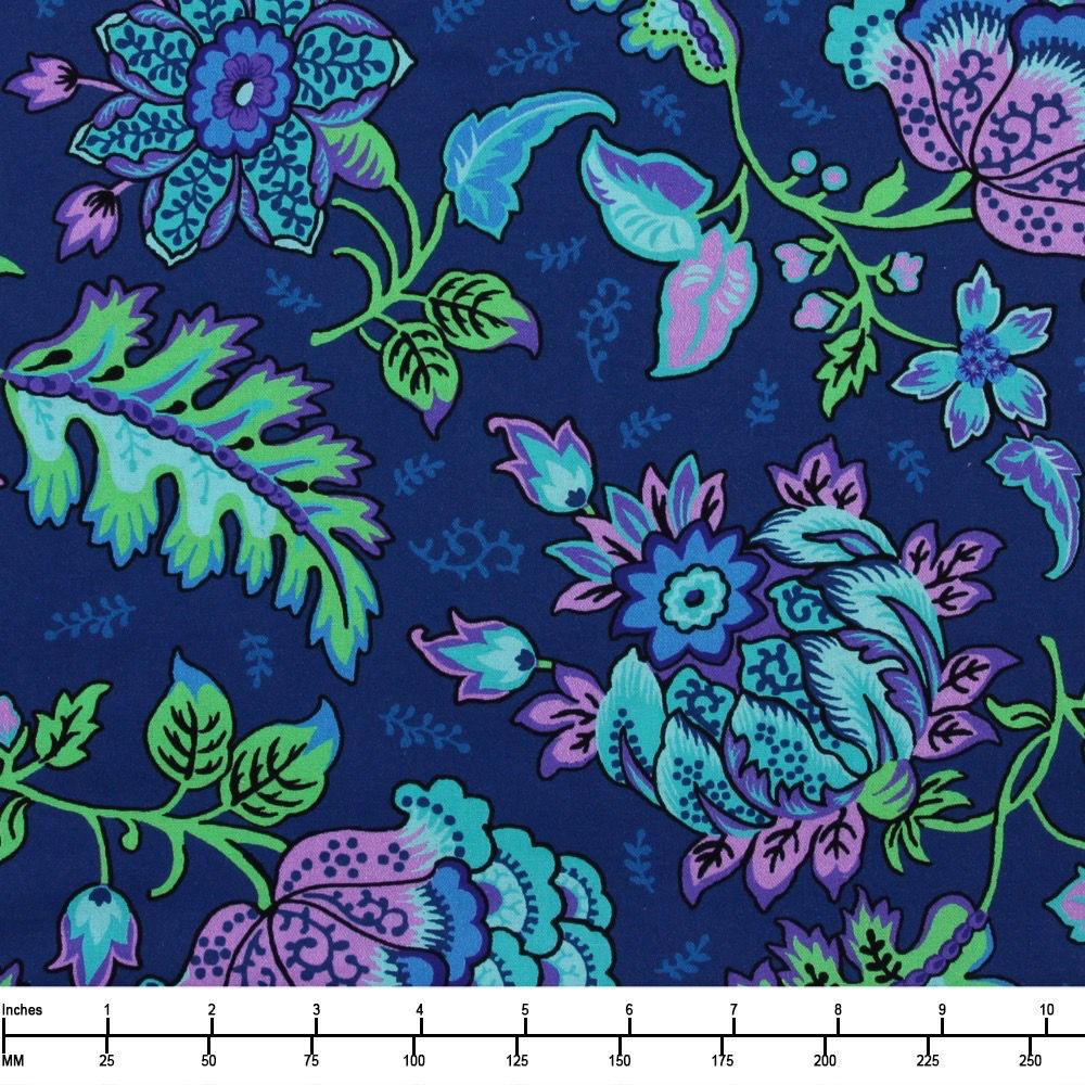 Madelyn - 1649-29092-NA - Blue Floral - 25cm Cut By Width Of Fabric - W10.3