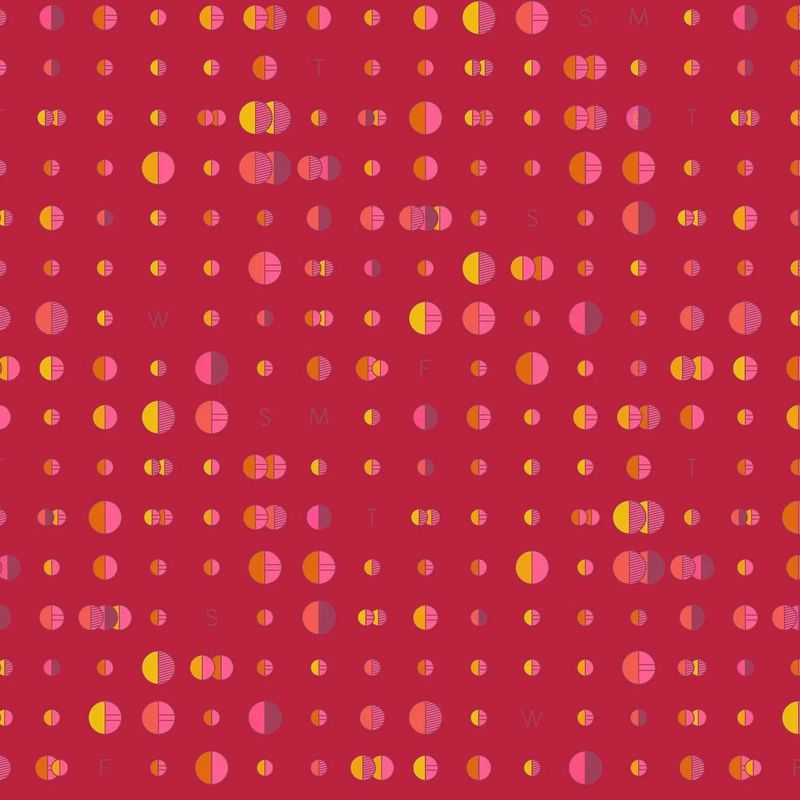 Alison Glass - Soliloquy - 1220-R - Data Brick - Red - 25cm Cut By Width Of Fabric - W11.2