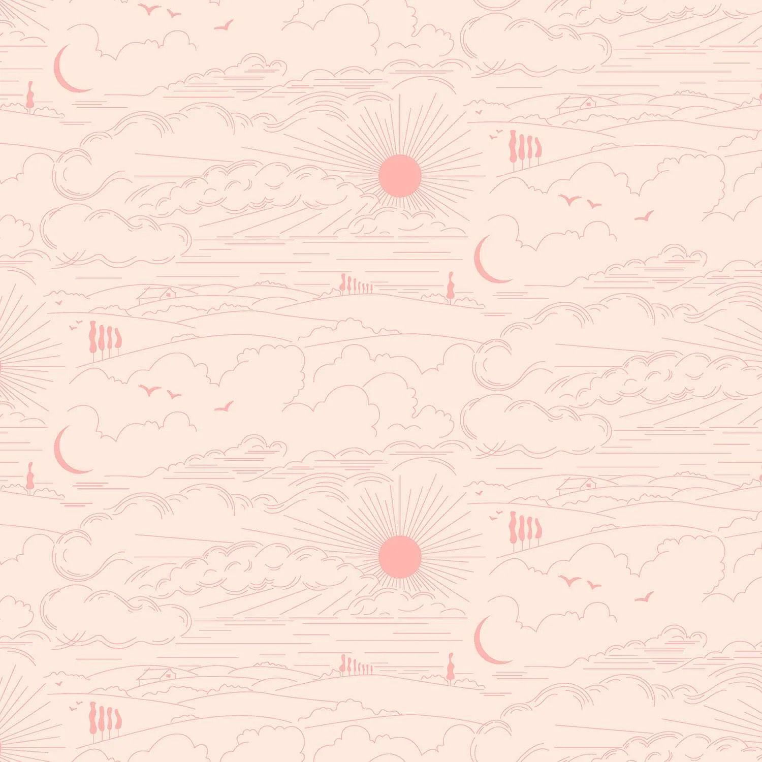 Alison Glass - Soliloquy - 1219-E - Dwell Blush - Pale Pink - 25cm Cut By Width Of Fabric - W11.2
