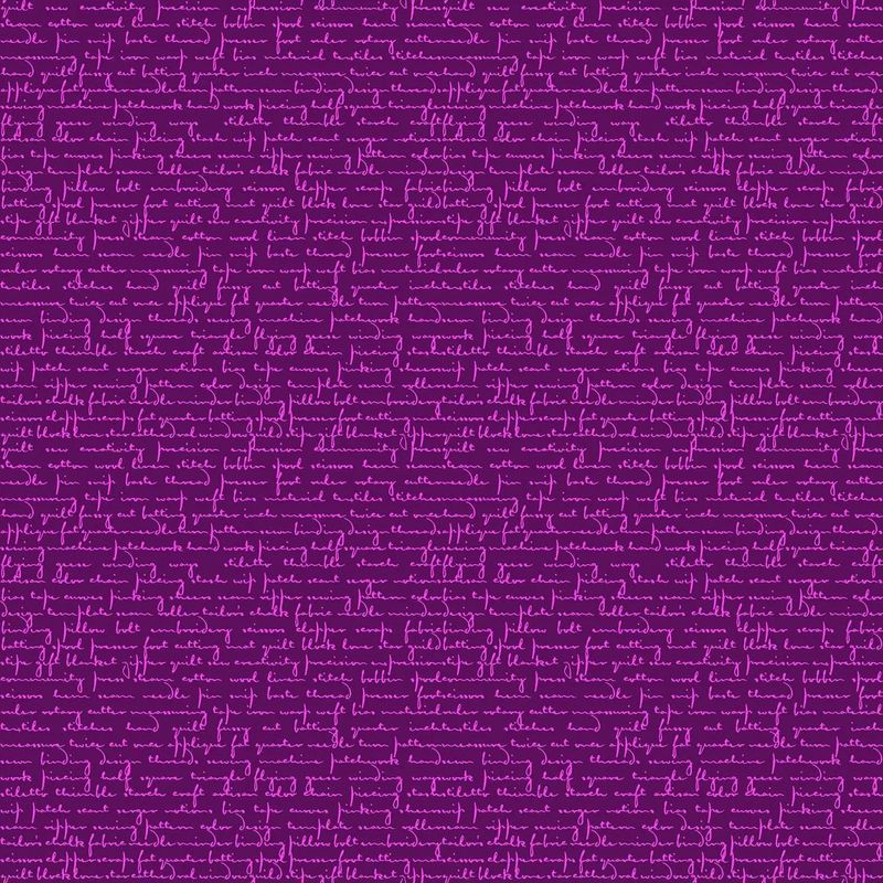 Giucy Giuce - Scrawl - 1214-P - Quilty Words - Purple Agate - Purple - 25cm Cut By Width Of Fabric - W11.3