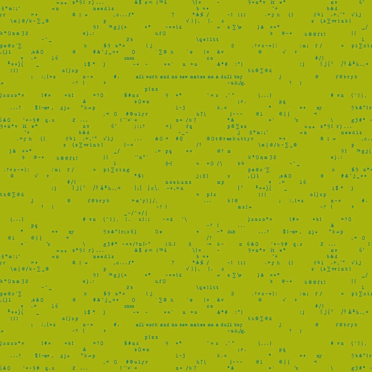 Giucy Giuce - Scrawl - 1215-G - Punctuation - Parakeet - Green - 25cm Cut By Width Of Fabric - W11.2