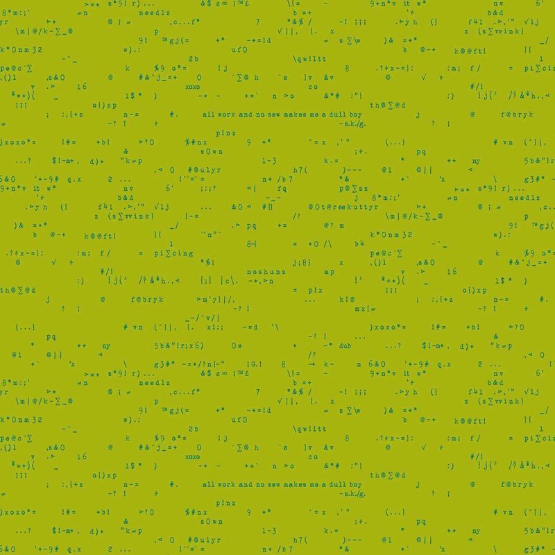 Giucy Giuce - Scrawl - 1215-G - Punctuation - Parakeet - Green - 25cm Cut By Width Of Fabric - W11.2