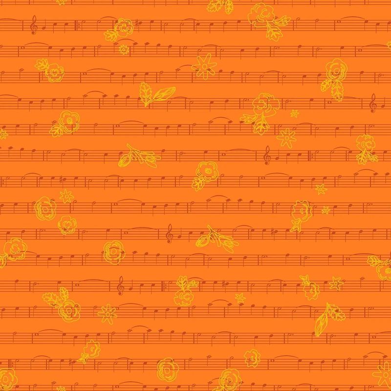Alison Glass - Soliloquy - 1222-O - Singalong Marigold - Orange - 25cm Cut By Width Of Fabric - W11.3