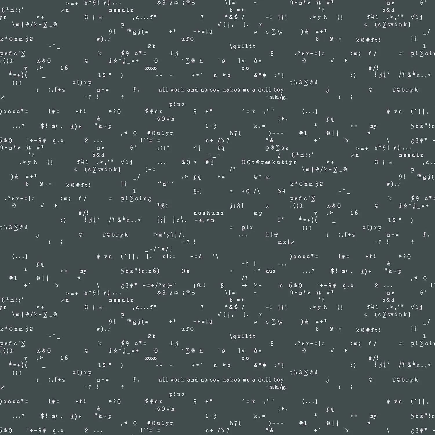 Giucy Giuce - Scrawl - 1215-C - Punctuation - Anthracite - Charcoal - 25cm Cut By Width Of Fabric - W11.2