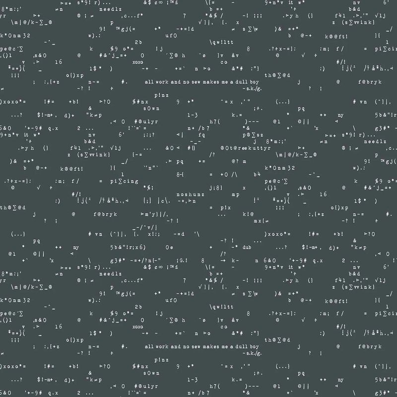 Giucy Giuce - Scrawl - 1215-C - Punctuation - Anthracite - Charcoal - 25cm Cut By Width Of Fabric - W11.2