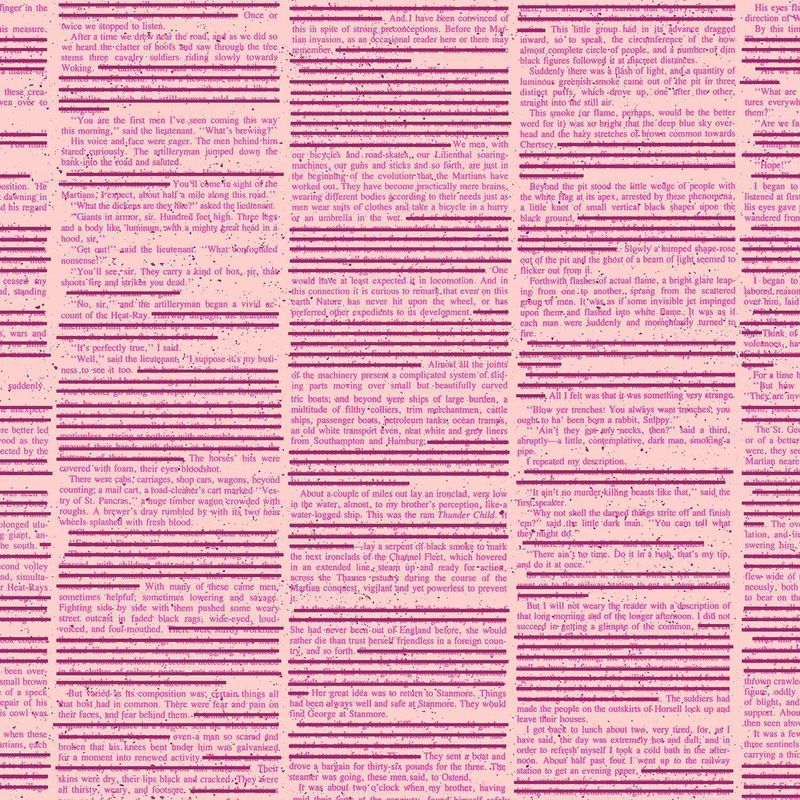 Giucy Giuce - Scrawl - 1213-E - Redacted Redux Flush - Light Pink - 25cm Cut By Width Of Fabric - W10.4