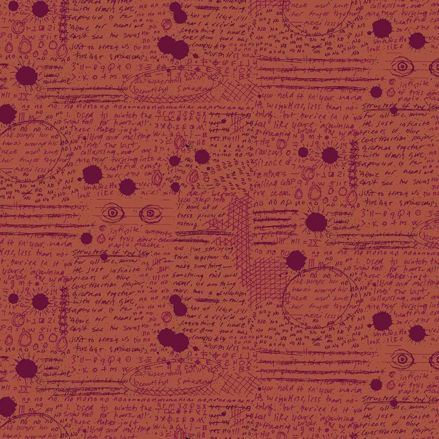 Giucy Giuce - Scrawl - 456-O - Rant - Tarnish - Rust - 25cm Cut By Width Of Fabric - W10.4