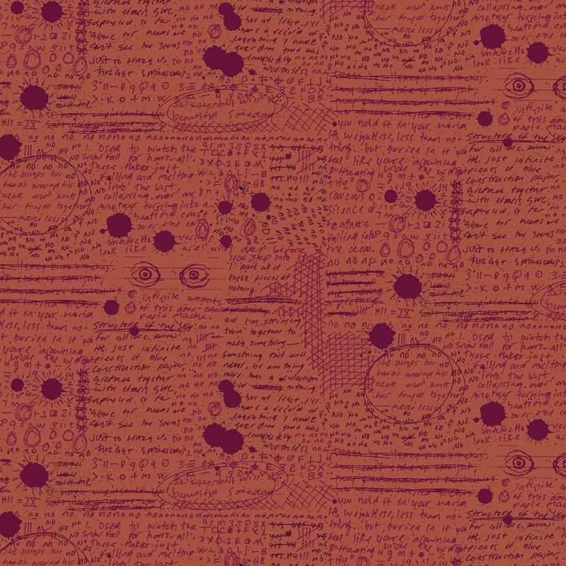 Giucy Giuce - Scrawl - 456-O - Rant - Tarnish - Rust - 25cm Cut By Width Of Fabric - W10.4
