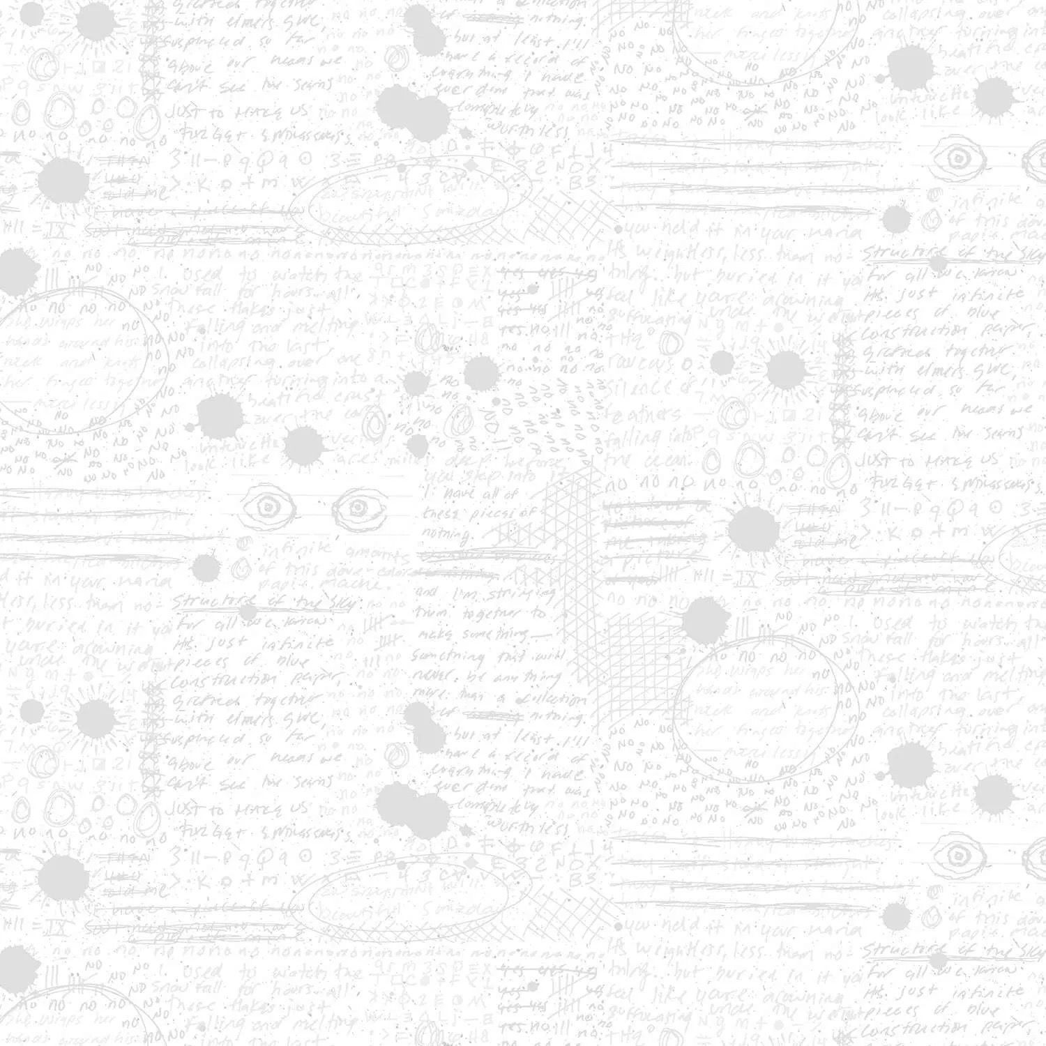 Giucy Giuce - Scrawl - 456-L - Rant - Murmur - White - 25cm Cut By Width Of Fabric - R4