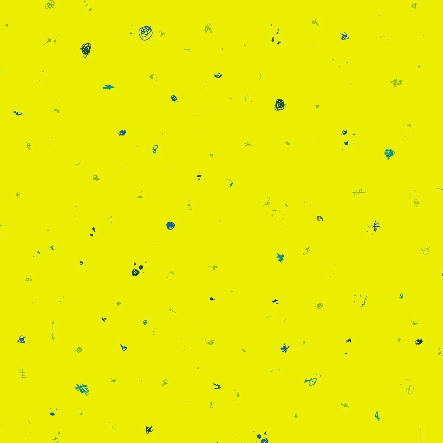 Giucy Giuce - Scrawl - 880-Y1 - Motley - Dayglow - Yellow - 25cm Cut By Width Of Fabric - W11.3
