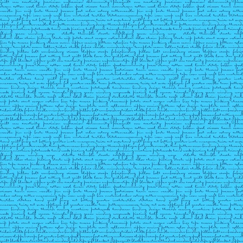 Giucy Giuce - Scrawl - 1214-B - Quilty Words - Blue Howlite - Blue - 25cm Cut By Width Of Fabric - W11.3