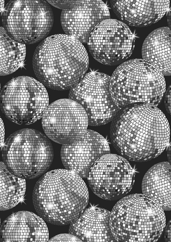 Lewis And Irene - Disco - Silver Disco Balls With Silver Metallic - A839.3 - 25cm by WoF