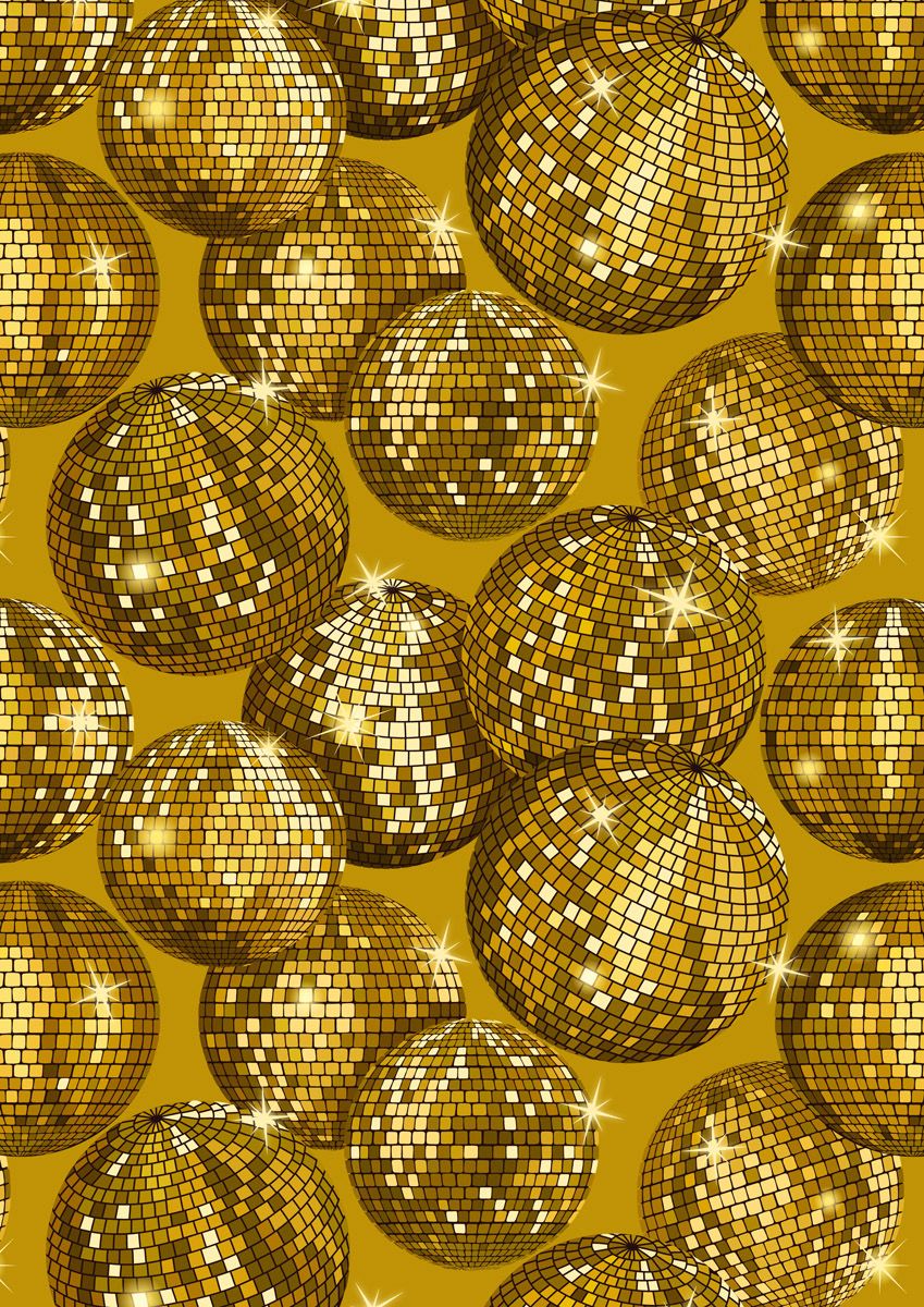Lewis And Irene - Gold Disco Balls with Gold Metallic - A839.2 - 25cm by WoF