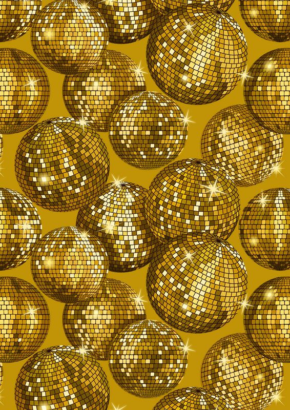 Lewis And Irene - Gold Disco Balls with Gold Metallic - A839.2 - 25cm by WoF