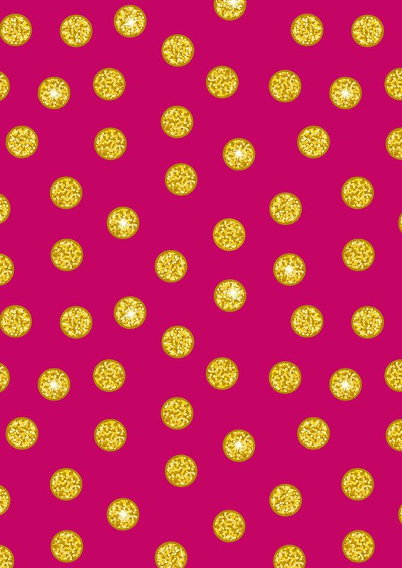 Lewis And Irene - Disco - Pink And Gold Disco Dots With Gold Metallic - A842.1 - 25cm by WoF