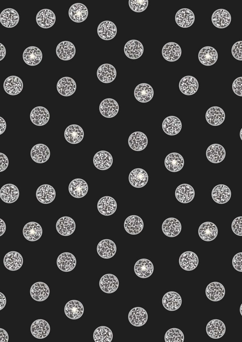 Lewis And Irene - Disco - Black Disco Dots With Silver Metallic - A842.3 - 25cm by WoF