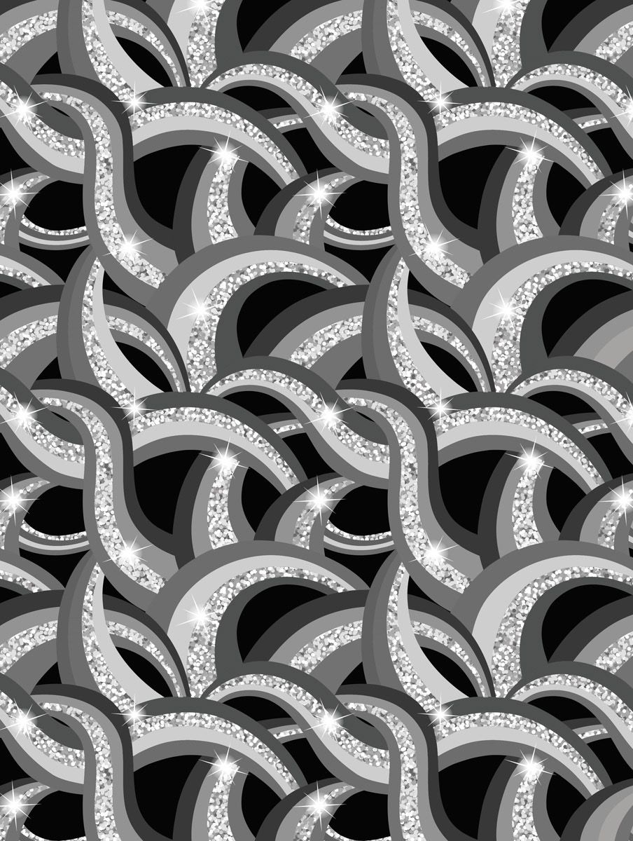 Lewis And Irene - Disco - Black And Grey Disco Rainbow With Silver Metallic - A843.3 - 25cm by WoF