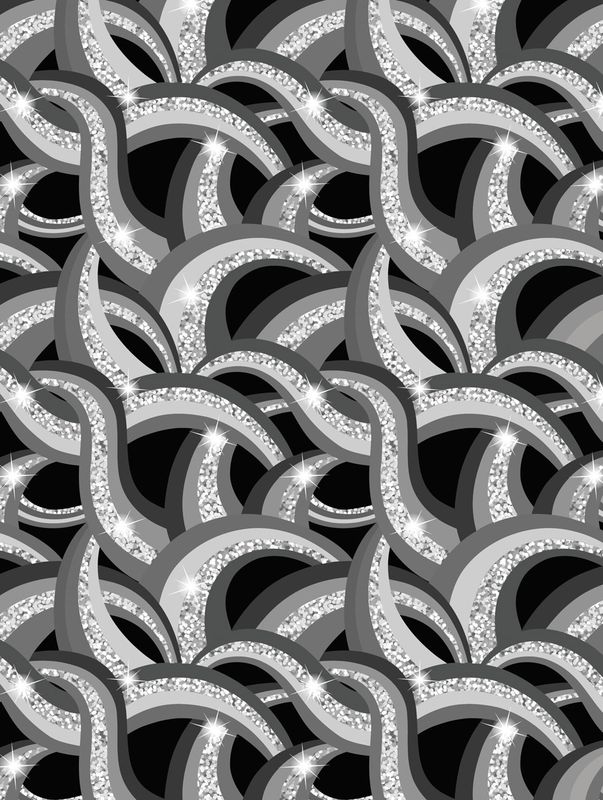 Lewis And Irene - Disco - Black And Grey Disco Rainbow With Silver Metallic - A843.3 - 25cm by WoF