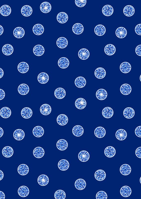 Lewis And Irene - Disco - Blue And Silver Disco Dots With Silver Metallic - A842.2 - 25cm by WoF