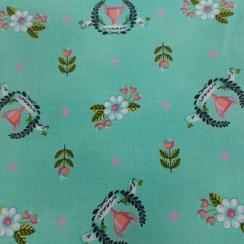 Tula Pink - Out Of Print - Slow & Steady - Winner’s Circle - Green - PWTP089 - Fat Quarter - Fab19
