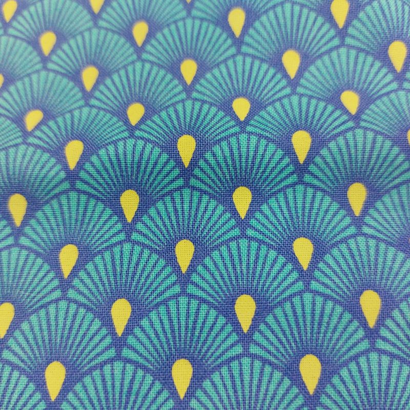 Tula Pink - Out Of Print - Pinkerville - Serenity - Blue Gold - PWTP080 - Fat Quarter - Fab23