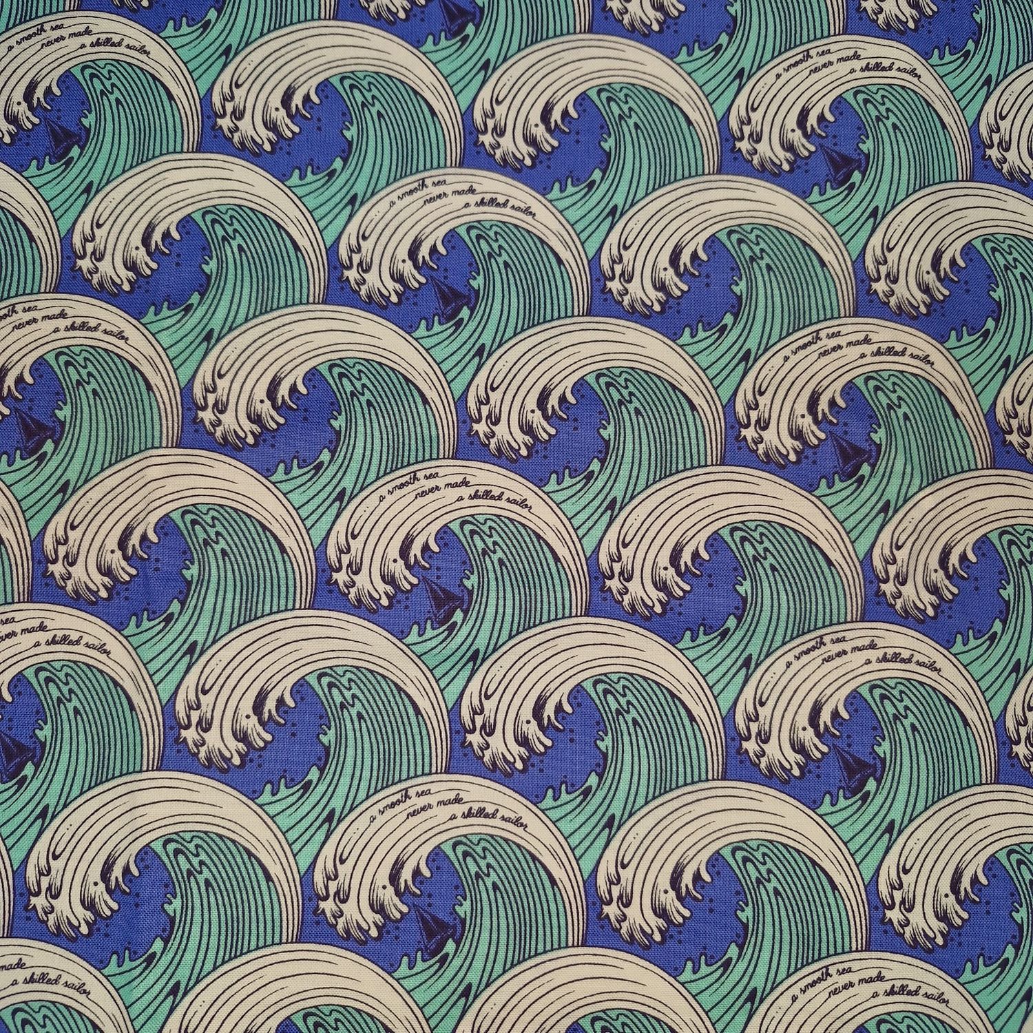 Tula Pink - Out Of Print - Zuma - White Caps - White - PWTP122 - Fat Quarter - Fab64