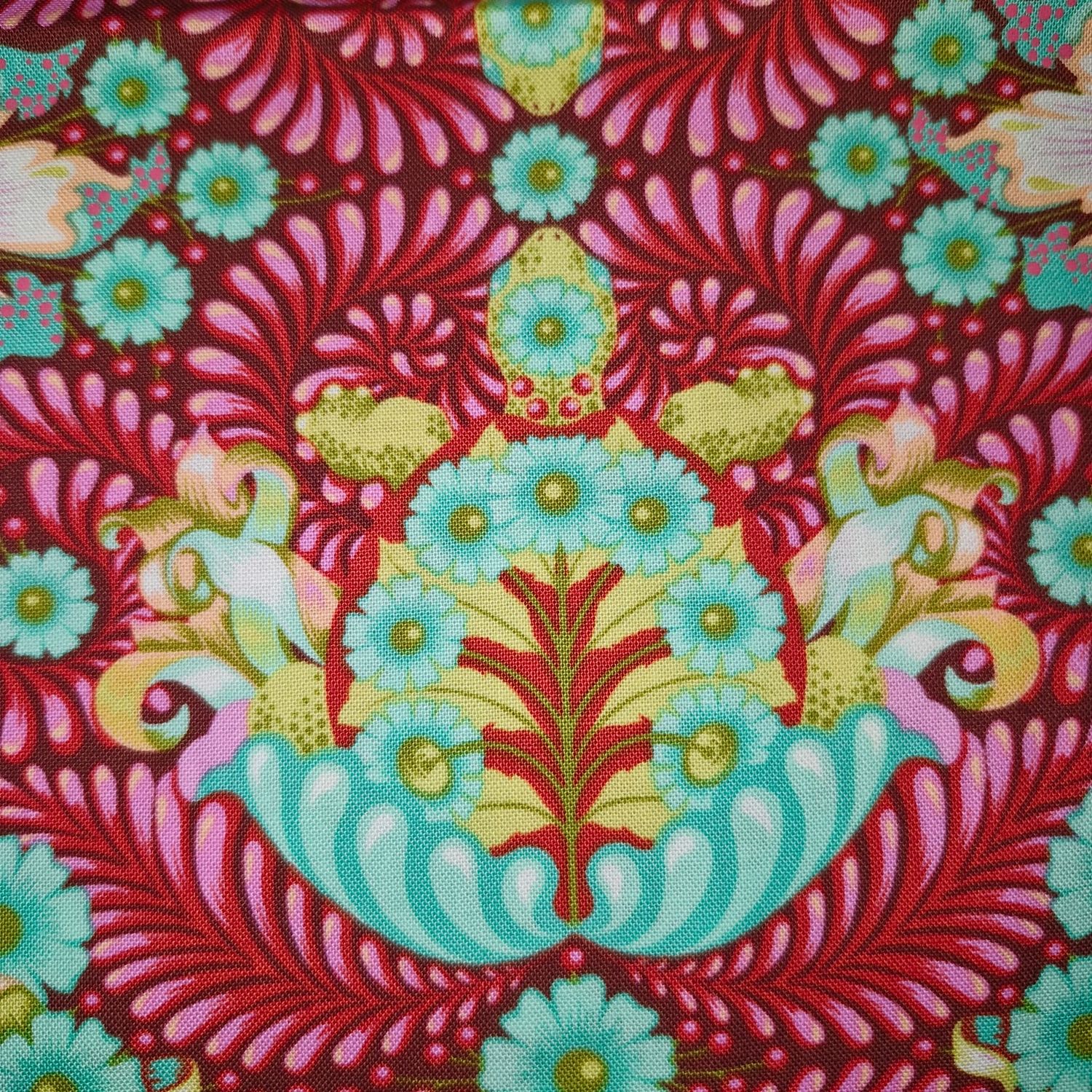Tula Pink - Out Of Print - Slow & Steady - The Tortoise - Red - PWTP085 - Fat Quarter - Fab62&63