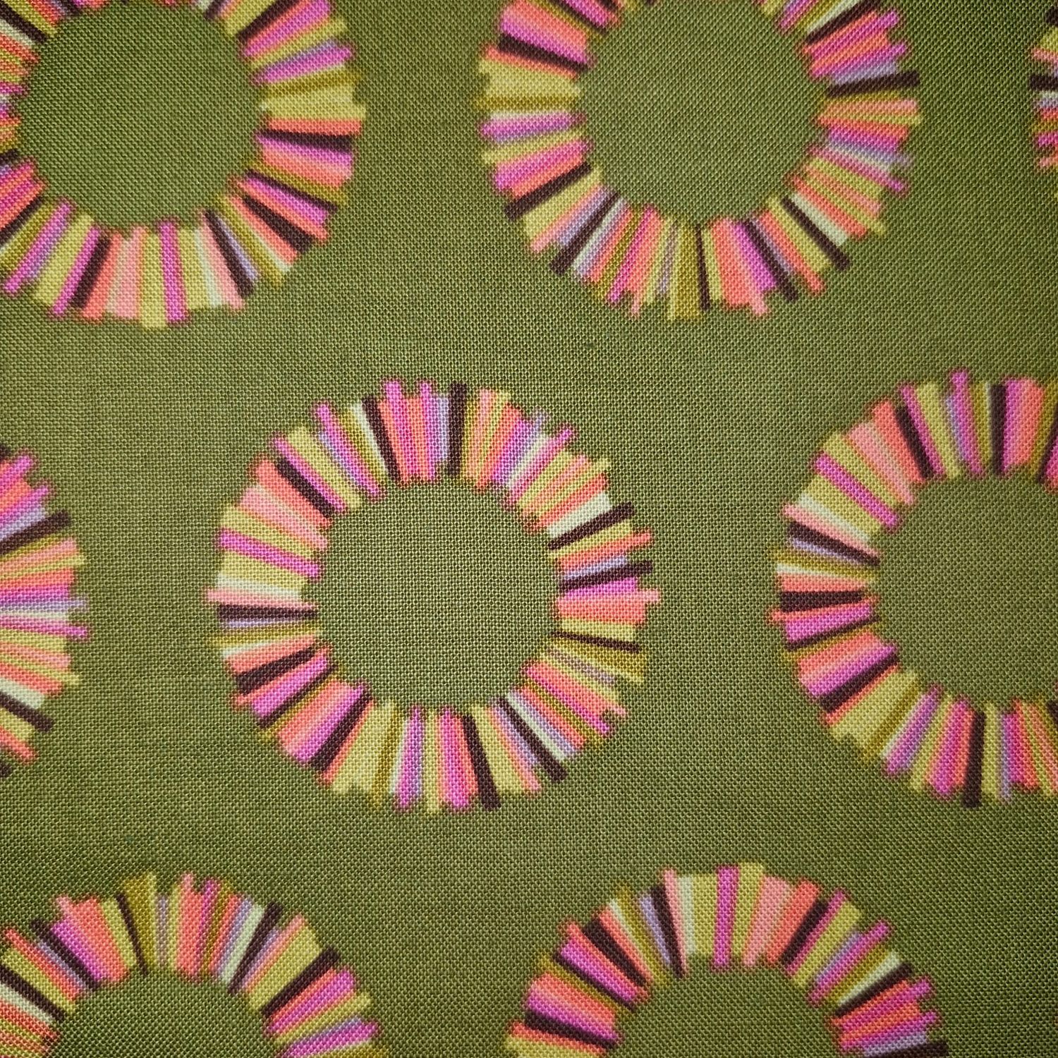 Tula Pink - Out Of Print - Acacia - Pineapple Slices - Pink And Brown - PWTP041 - Fat Quarter - Fab48