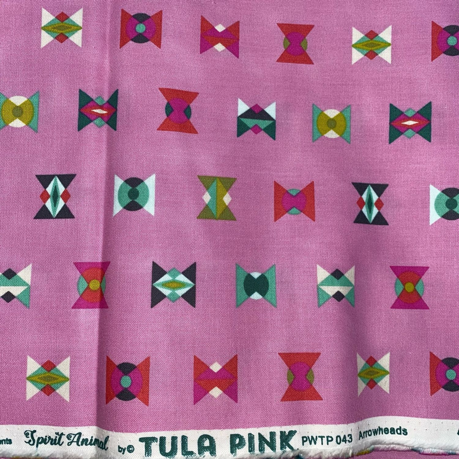 Tula Pink - Out Of Print - Spirit Animal - Arrow Heads - Pink - PWTP043 - Fat Quarter - Fab70