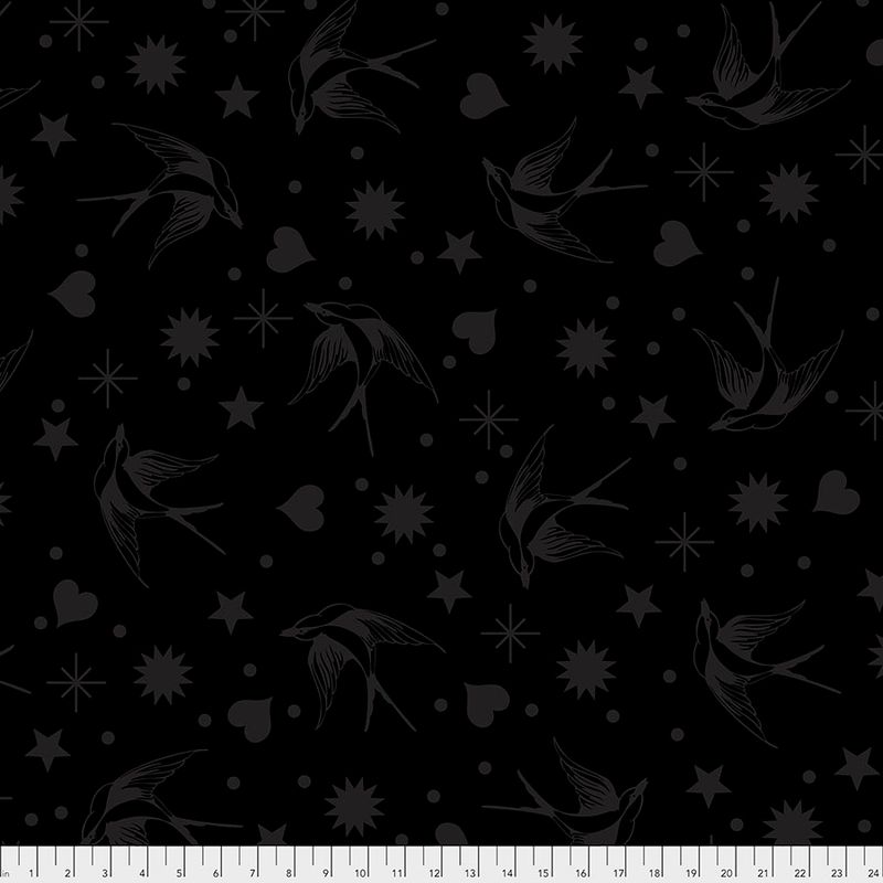 Tula Pink - Line work - Black Fairy Flakes - Layer Cake