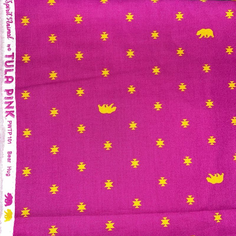 Tula Pink - Out Of Print - Spirit Animal - Bear Hug - Pink - PWTP101 - Fat Quarter - Fab74