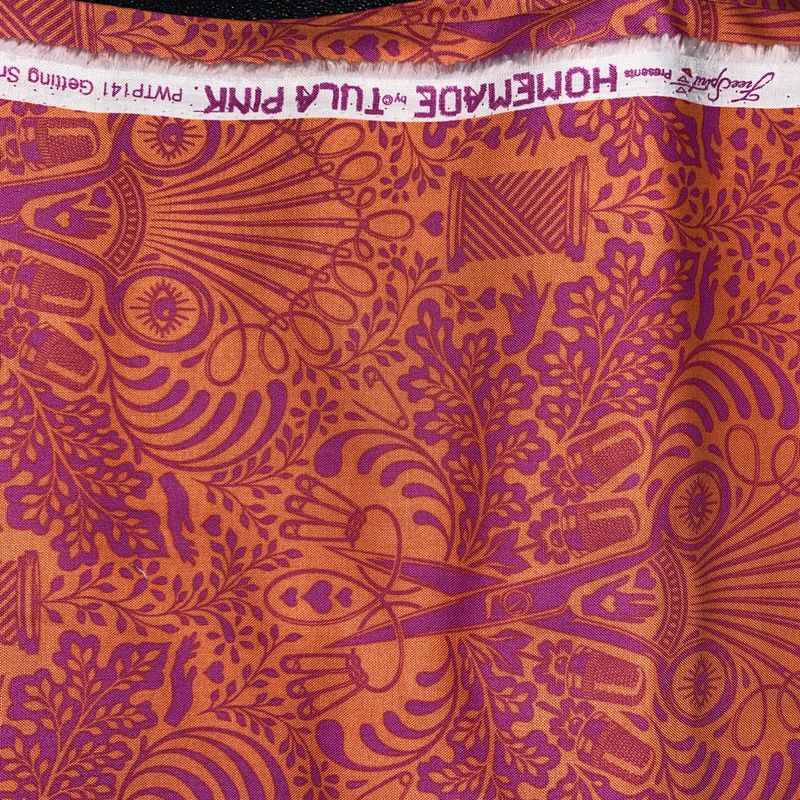 Tula Pink - Out Of Print - Homemade - Getting Snippy - Orange - PWTP141 - Fat Quarter - Fab75