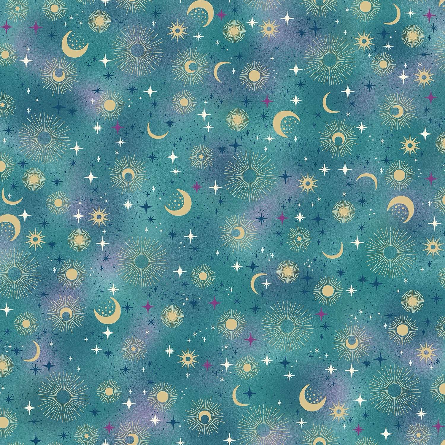 Luna - Makower - 073-T - Constellation Teal - W03.4