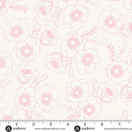 Andover Fabrics - Stephanie Organes - Color Me Pretty - 1181-LE - Blush - R5