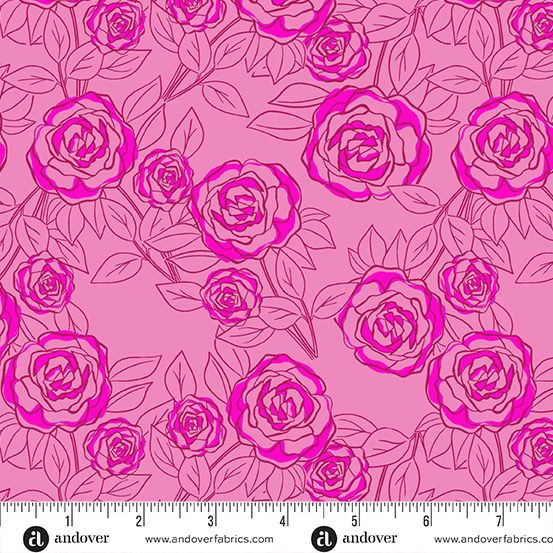 Andover Fabrics - Stephanie Organes - Color Me Pretty - 1179-E - Rose - R5