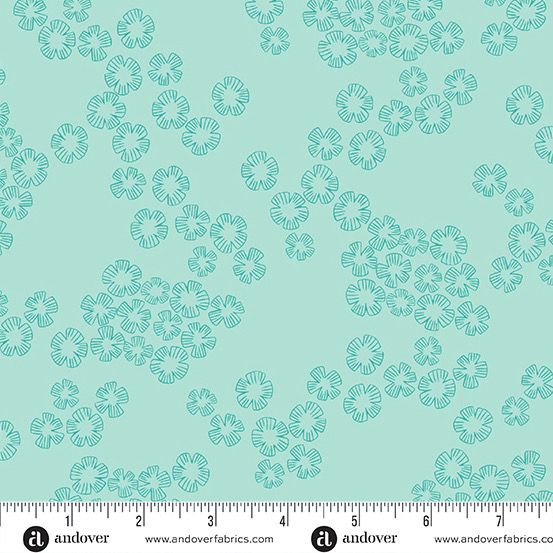Andover Fabrics - Stephanie Organes - Color Me Pretty - 764-T - Aqua Charm - R5