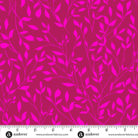 Andover Fabrics - Stephanie Organes - Color Me Pretty - 1182-R - Magenta Meadow - R4